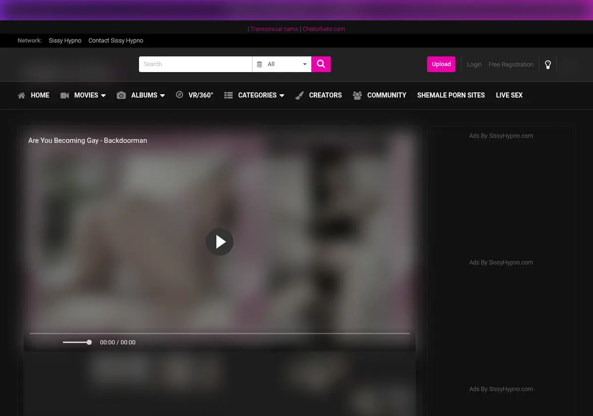 SissyHypno Video Downloader page open in the browser