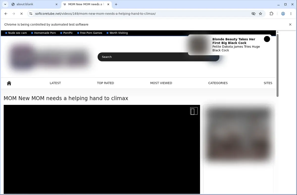 SoftcoreTube Video Downloader page open in the browser