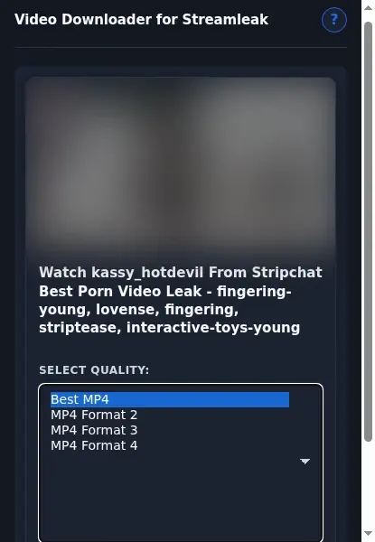Streamleak Video Downloader format dropdown options