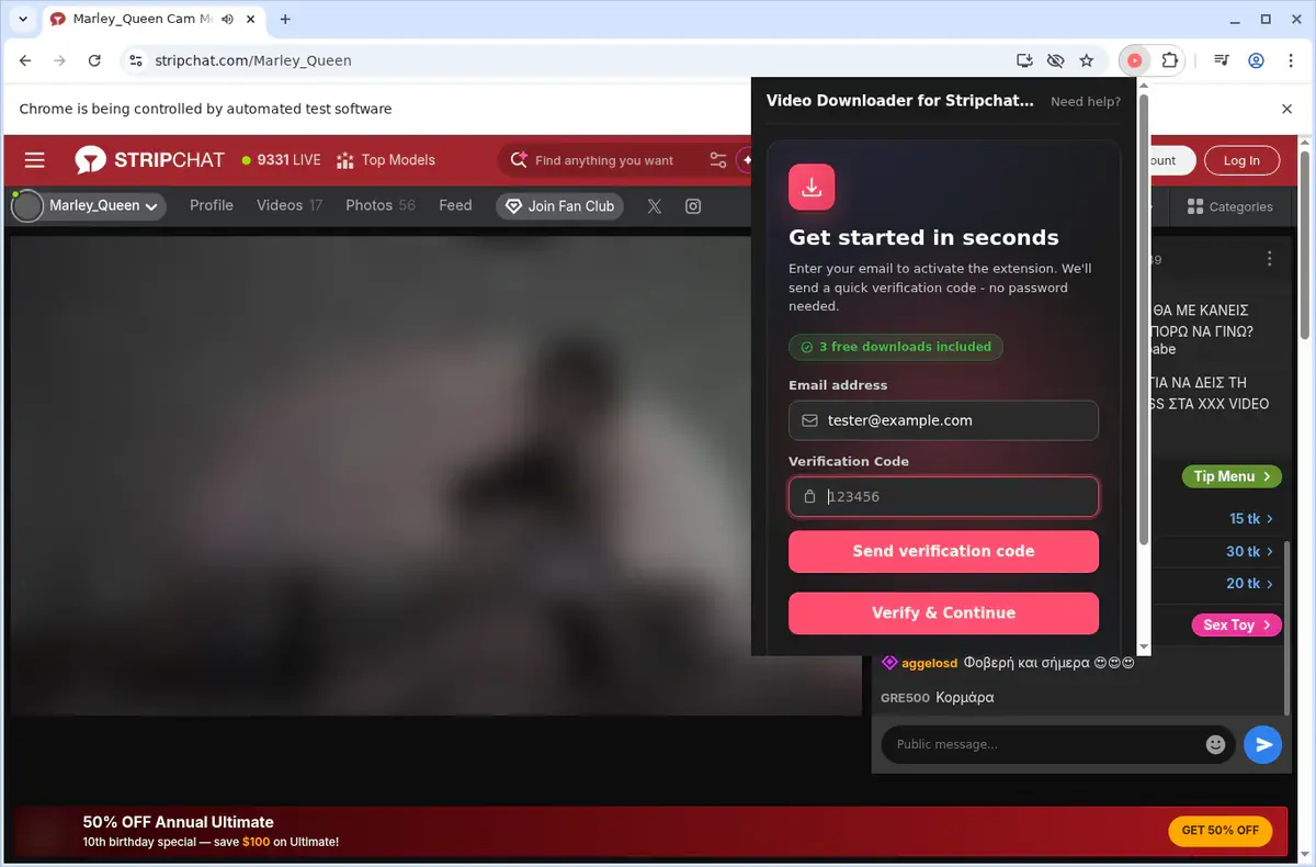 Stripchat VR Video Downloader format selection and save step