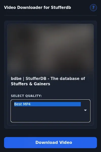 StufferDB Downloader format dropdown options