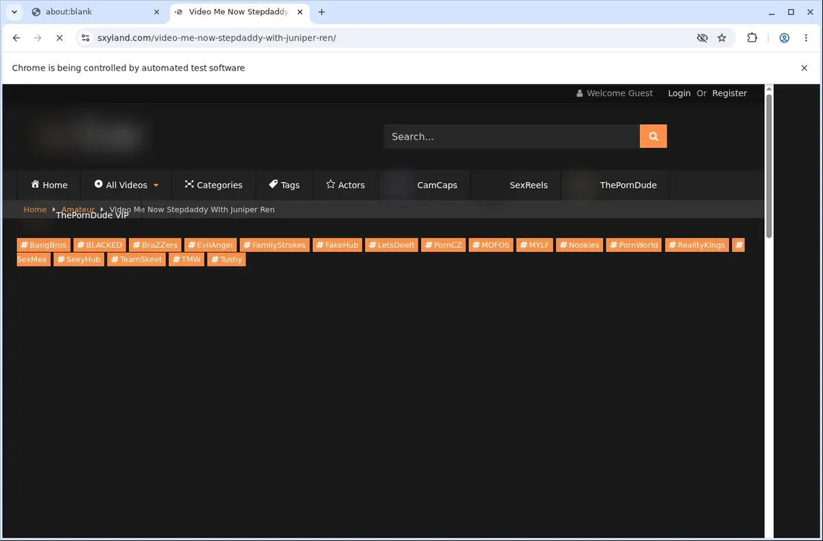 SxyLand Downloader page open in the browser