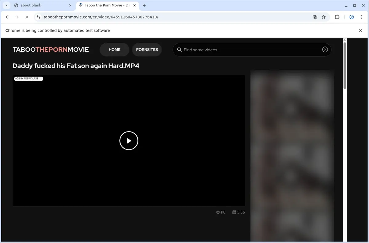 Taboothepornmovie Downloader page open in the browser