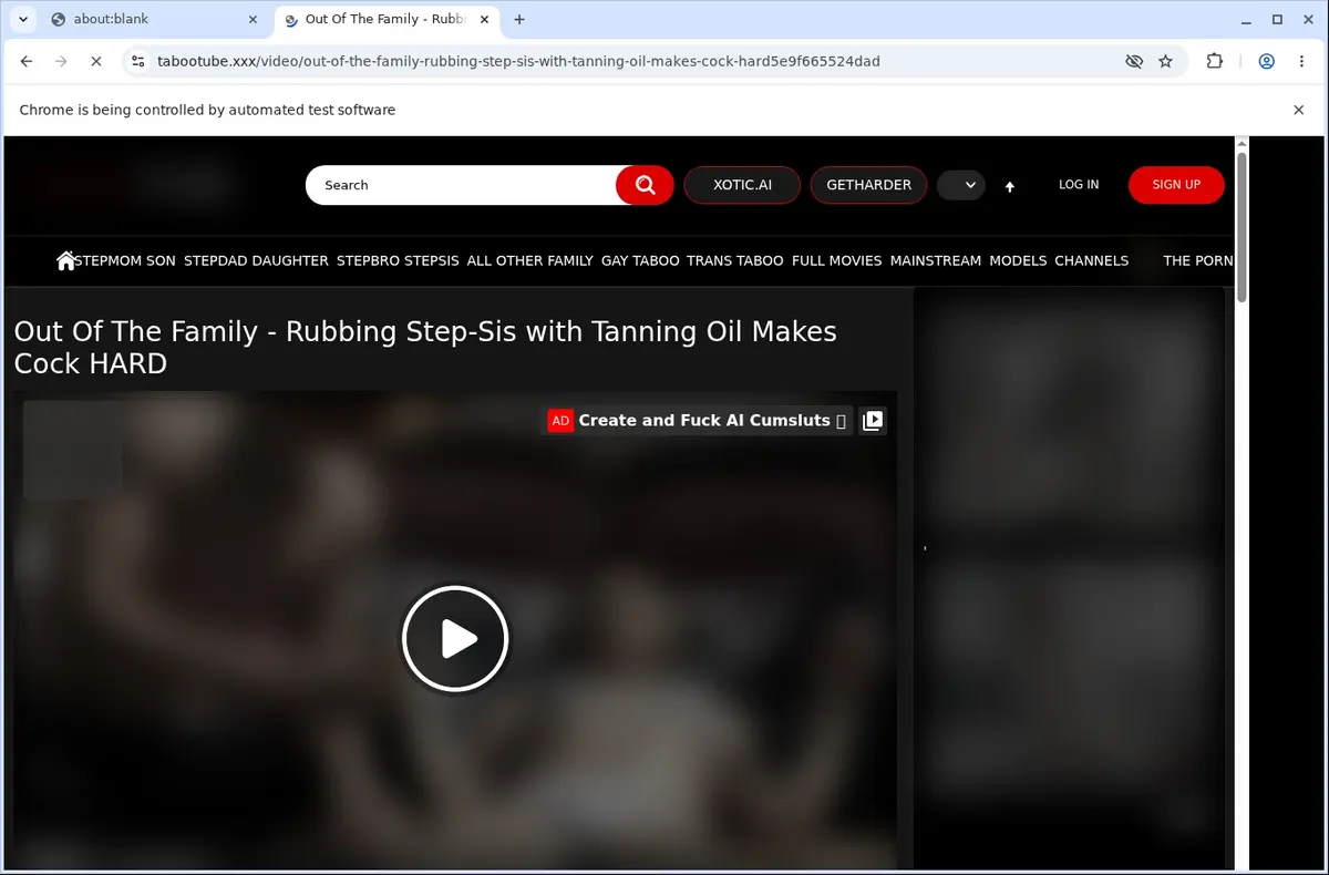 TabooTube Video Downloader page open in the browser