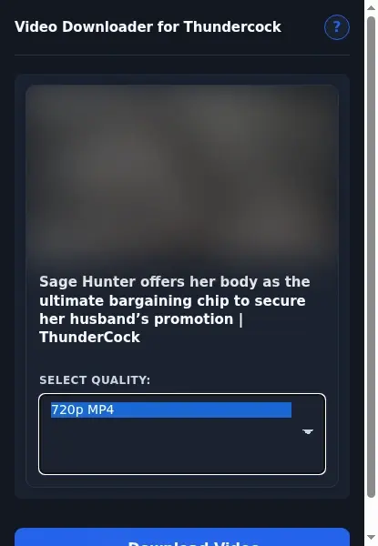 ThunderCock Video Downloader format dropdown options
