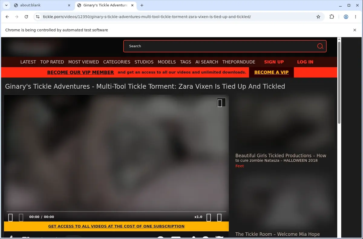 Tickle Video Downloader page open in the browser