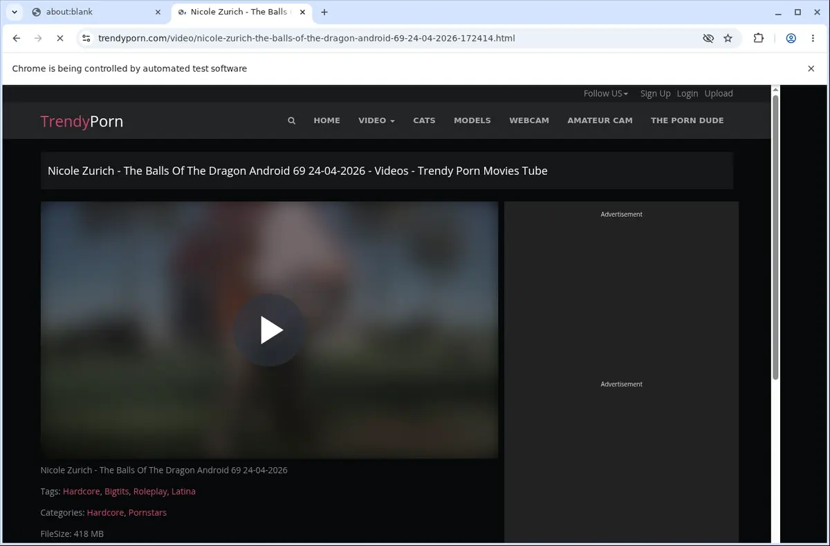 TrendyPorn Downloader page open in the browser