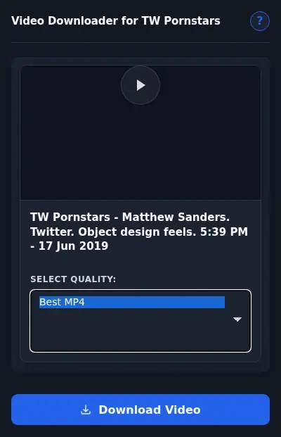 TW Pornstars Downloader format dropdown options