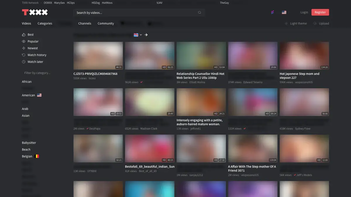 TXXX Video Downloader page open in the browser