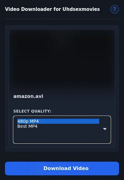 Uhdsexmovies Video Downloader format dropdown options