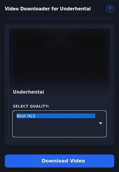 UnderHentai Downloader format dropdown options
