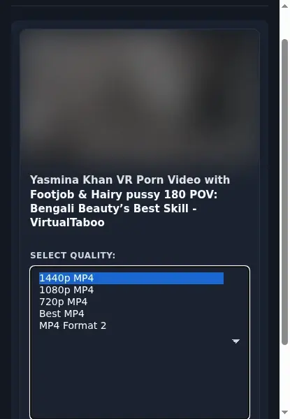 VirtualTaboo Video Downloader format dropdown options
