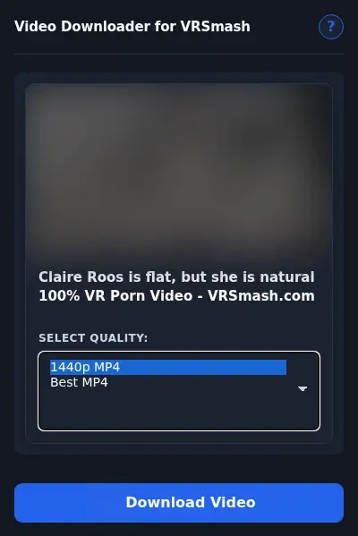 VRSmash Downloader format dropdown options