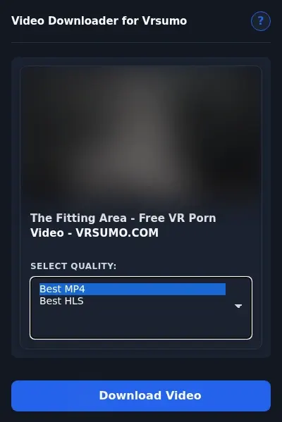 VRSumo Downloader format dropdown options
