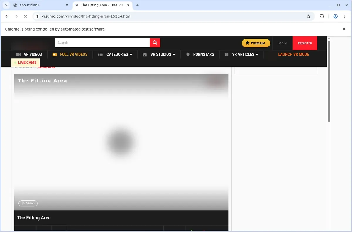 VRSumo Downloader page open in the browser