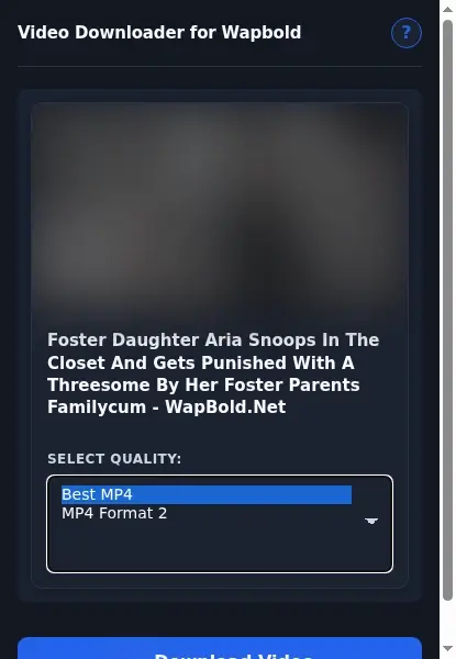 Wapbold Video Downloader format dropdown options