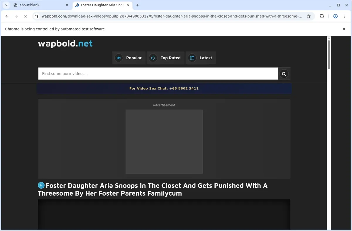 Wapbold Video Downloader page open in the browser