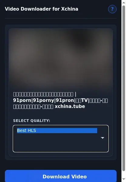 XChina Video Downloader format dropdown options