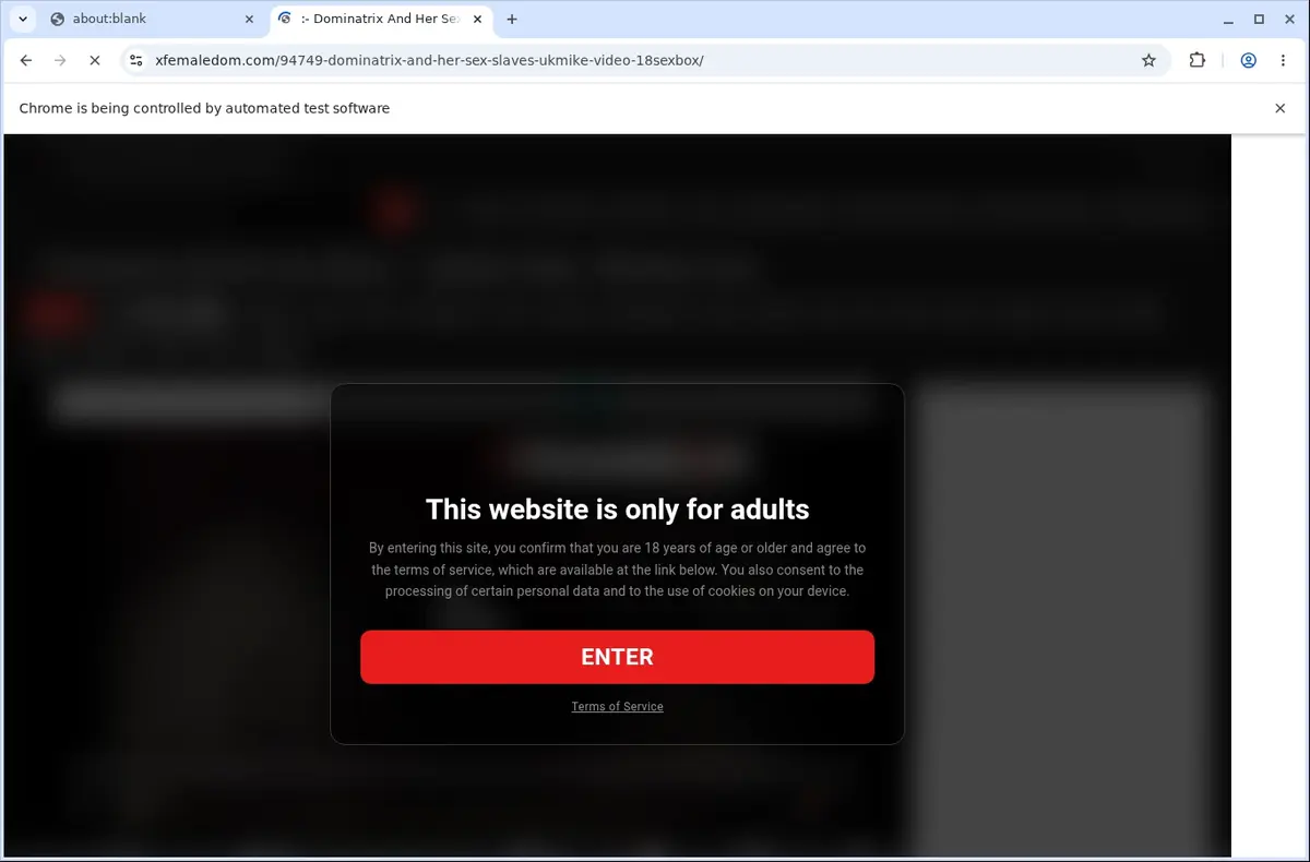 XFemaleDom Video Downloader page open in the browser