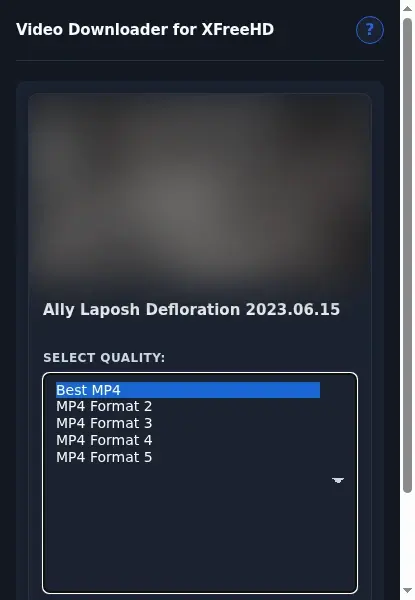 XFreeHD Downloader format dropdown options