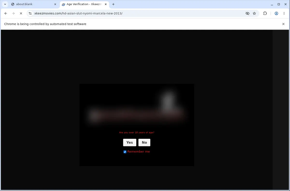 XkeezMovies Downloader page open in the browser