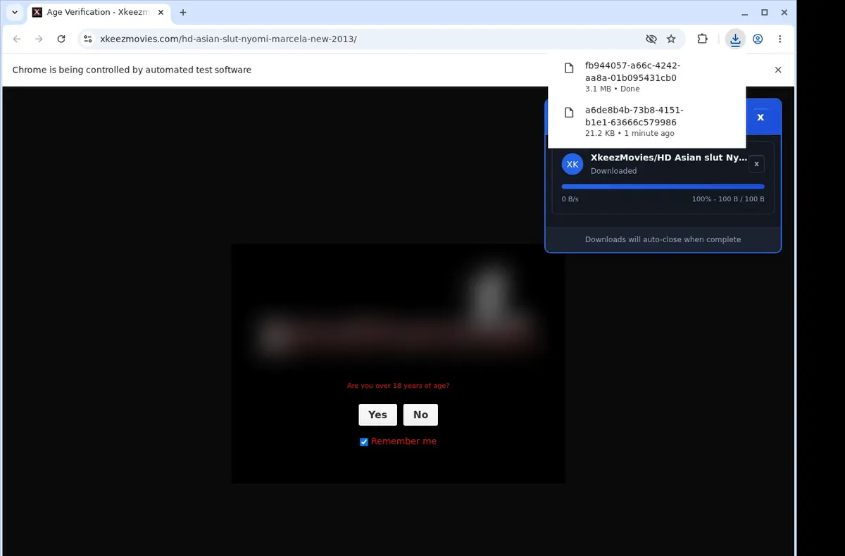 XkeezMovies Downloader download progress panel