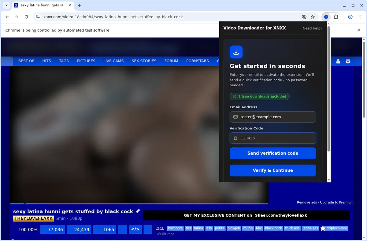 XNXX Video Downloader format selection and save step