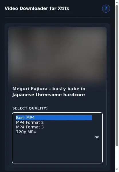 XTits Video Downloader format dropdown options
