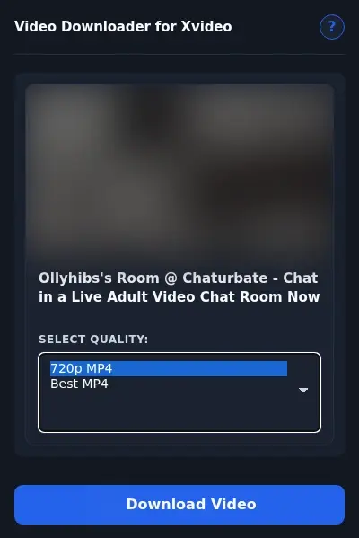 X-Video Video Downloader format dropdown options