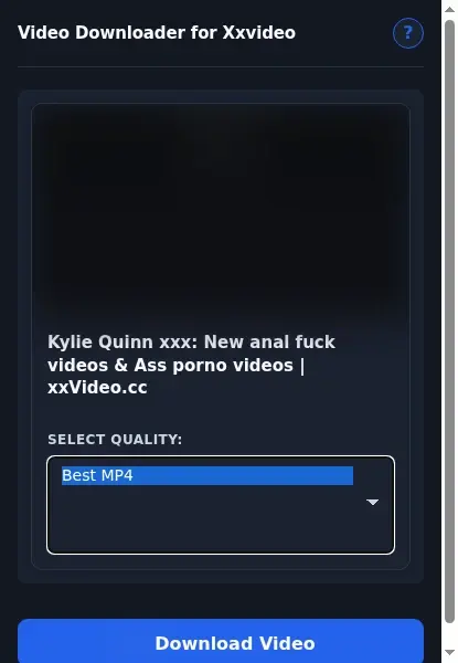 XXVideo Video Downloader format dropdown options