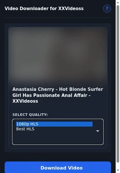 XXVideoss Downloader format dropdown options