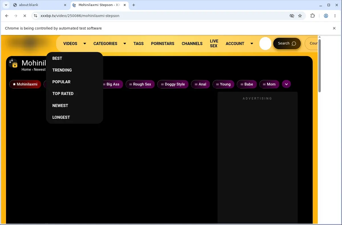 XXXBP Downloader page open in the browser