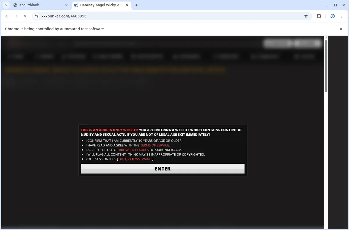 XXXBunker Video Downloader page open in the browser