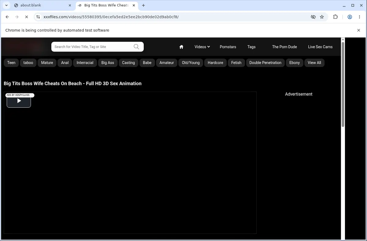 XXXFiles Downloader page open in the browser