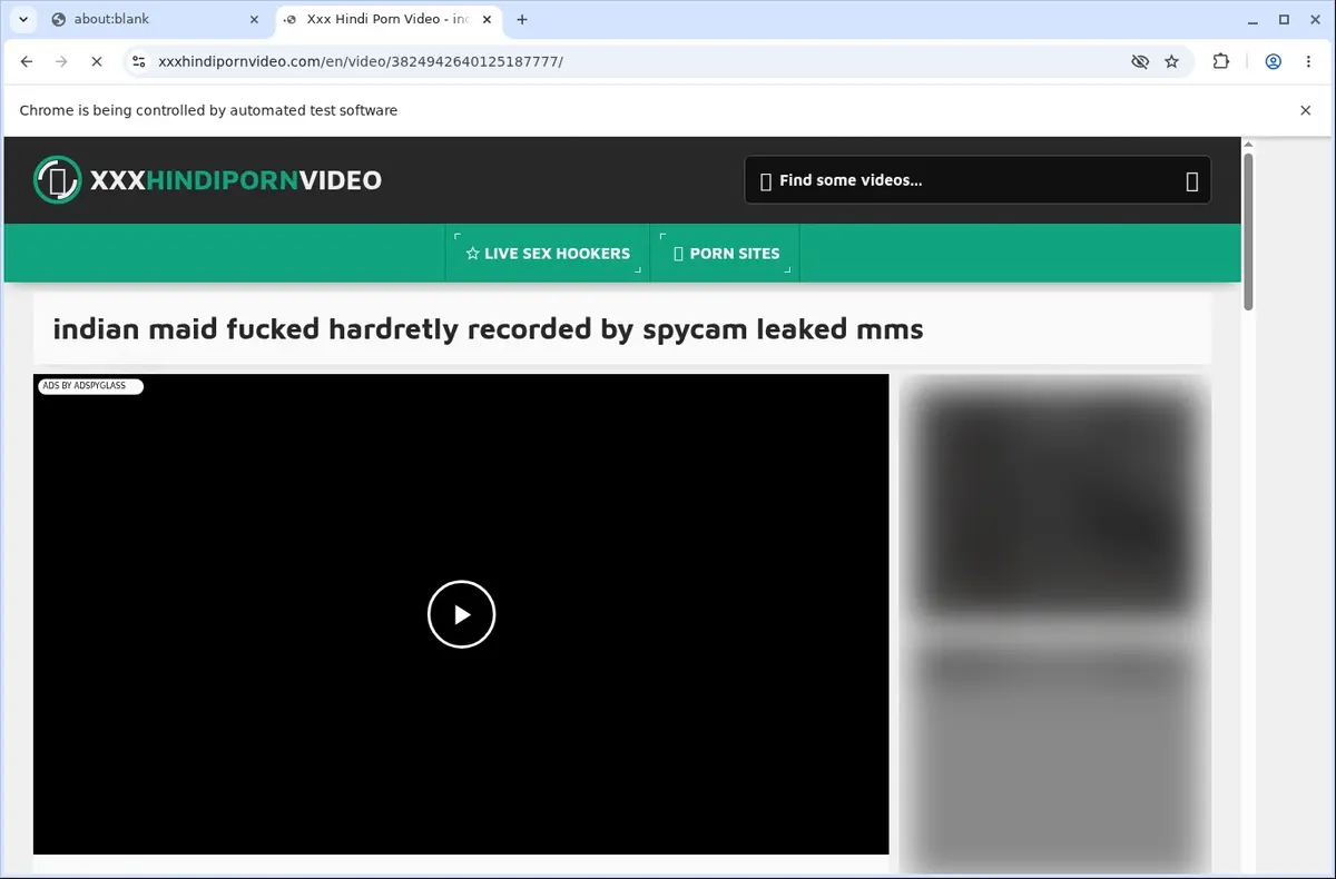 Xxxhindipornvideo Video Downloader page open in the browser
