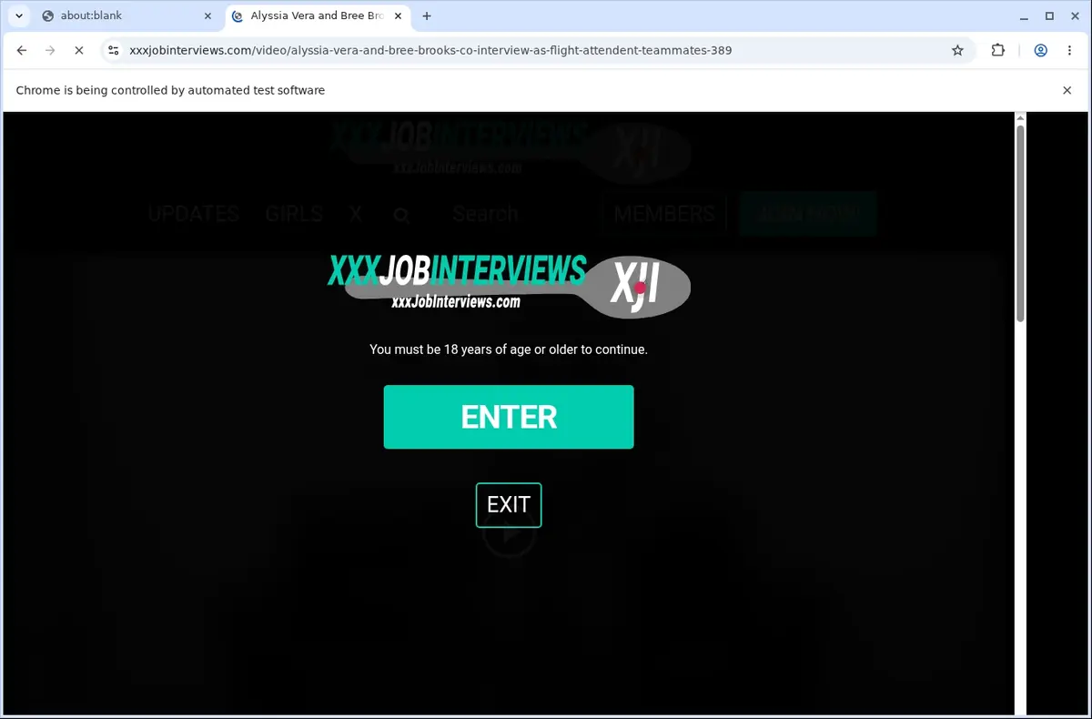 XXXJobInterviews Video Downloader page open in the browser