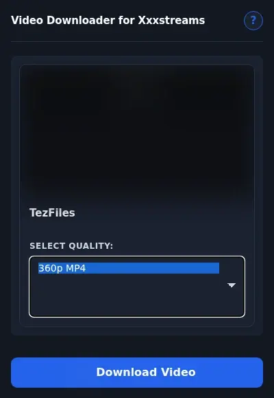 XXXStreams Video Downloader format dropdown options