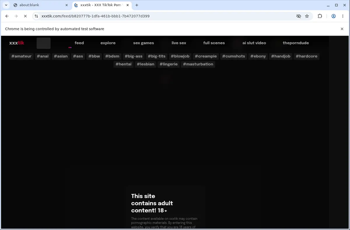 XXXTik Downloader page open in the browser