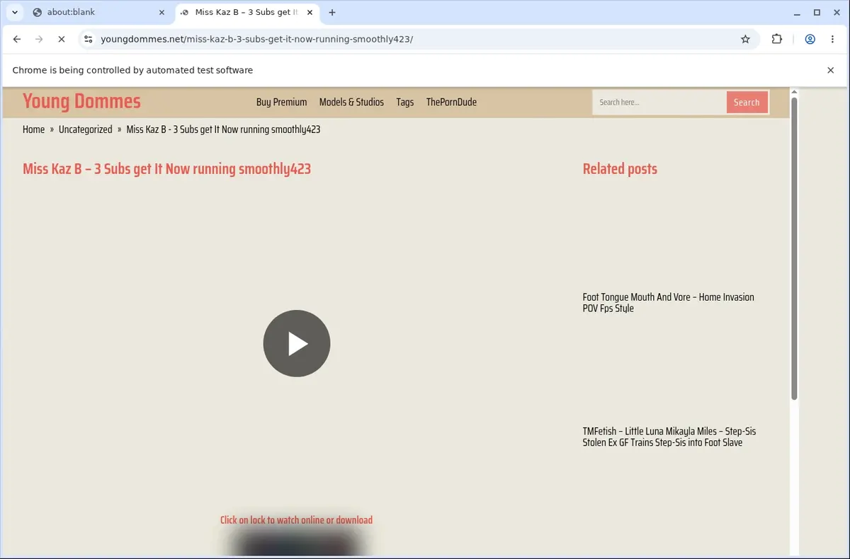 YoungDommes Downloader page open in the browser