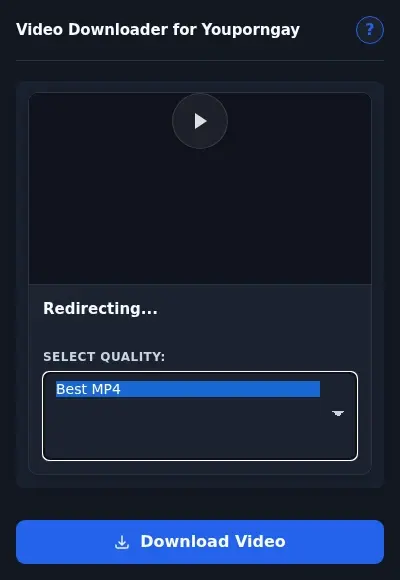 Youporngay Video Downloader format dropdown options