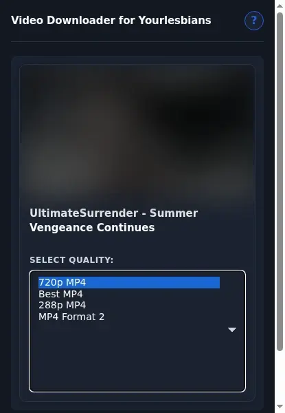 YourLesbians Video Downloader format dropdown options