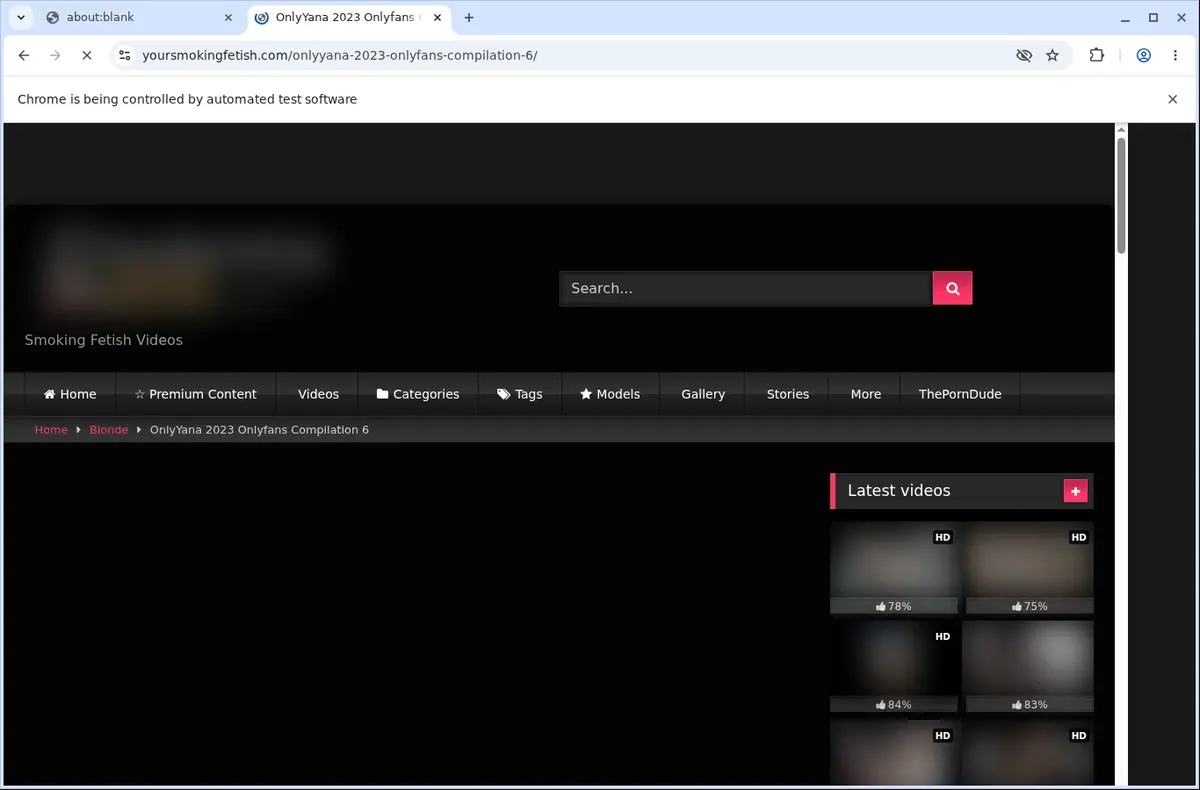 YourSmokingFetish Video Downloader page open in the browser