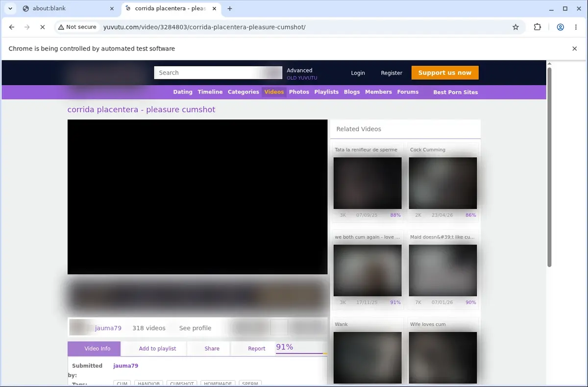 Yuvutu Video Downloader page open in the browser