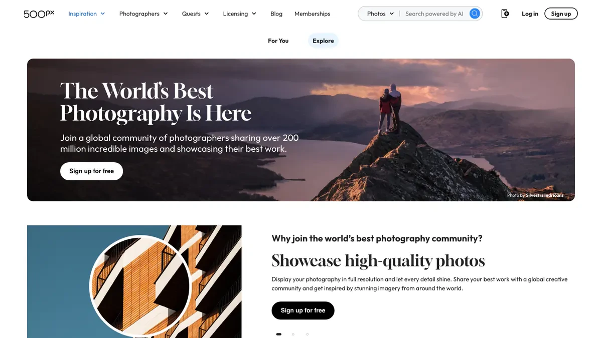 500px Downloader website preview
