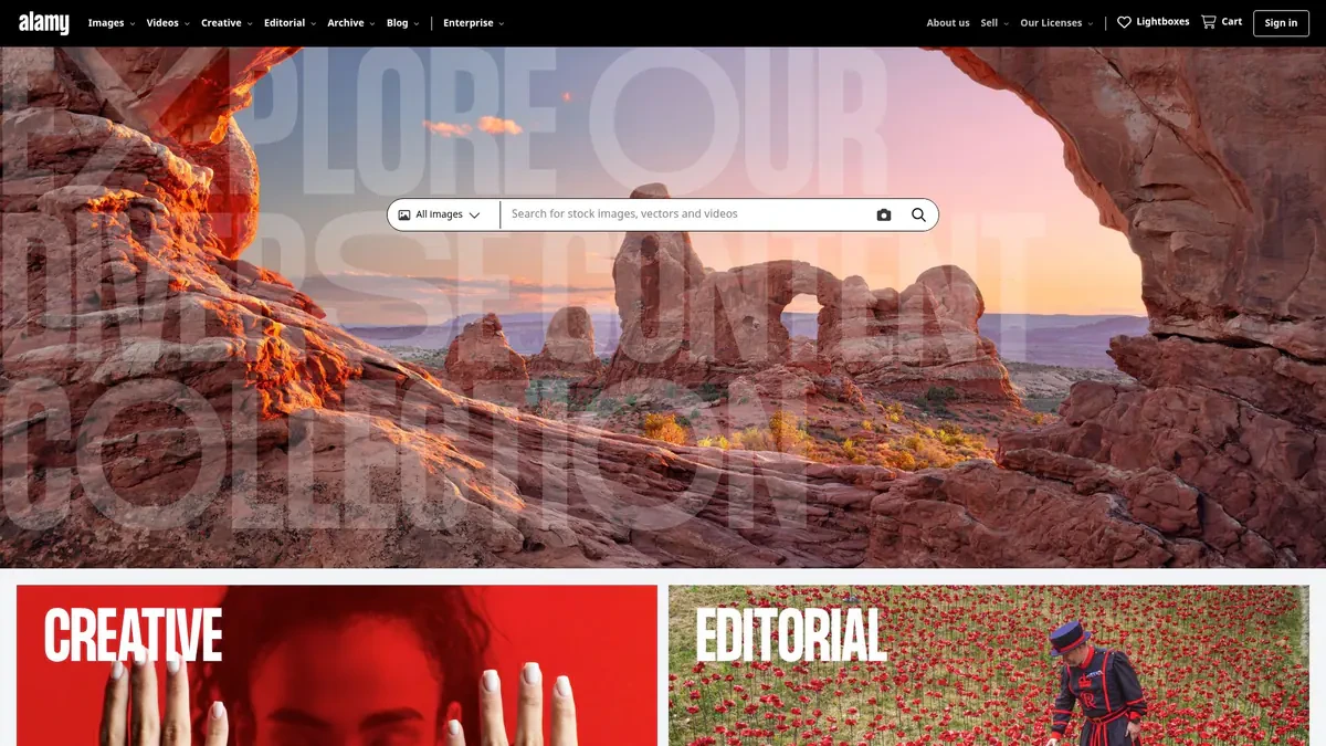 Alamy Downloader website preview