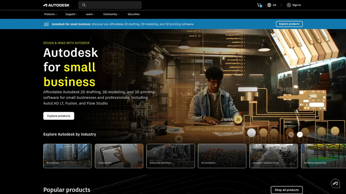 Autodesk Downloader website preview