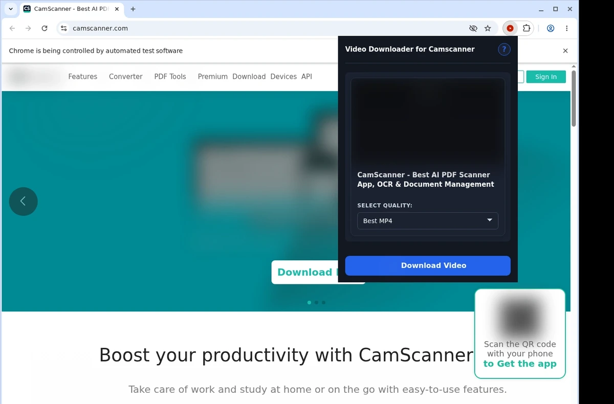 CamScanner Media Downloader ready state screenshot