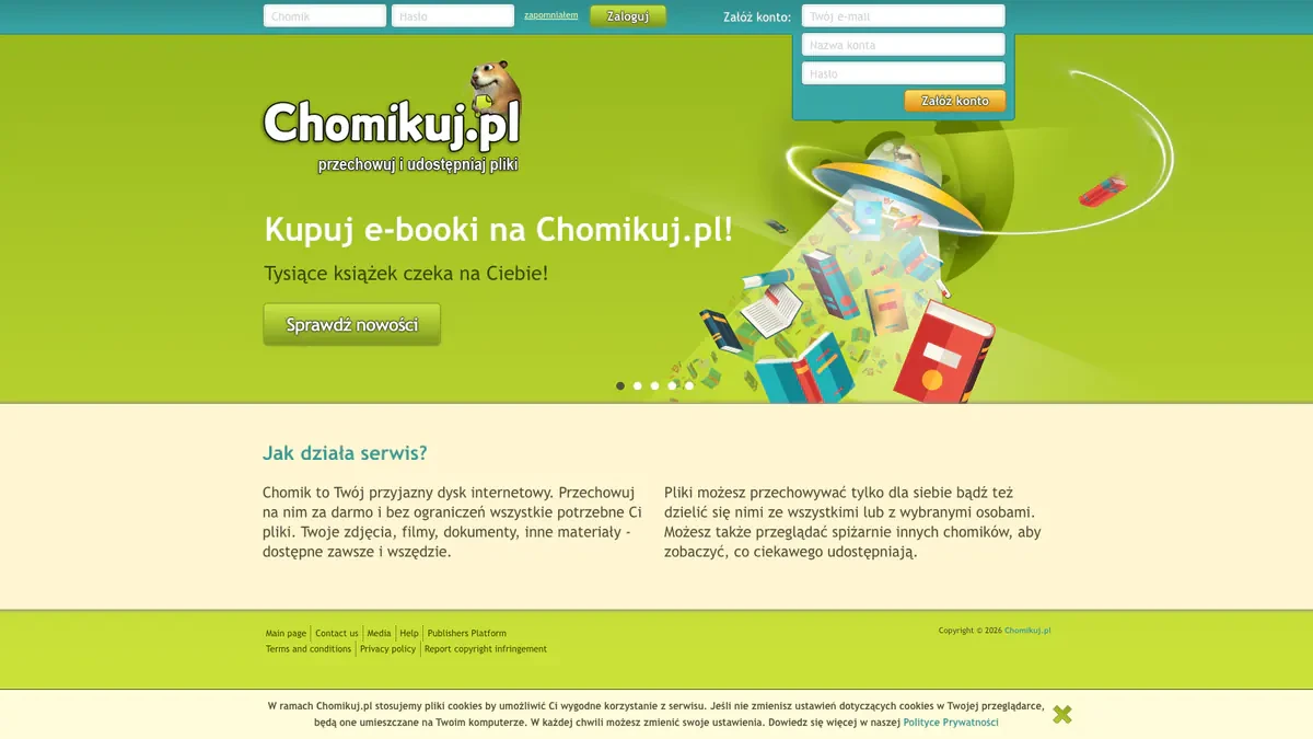 Chomikuj Downloader website preview