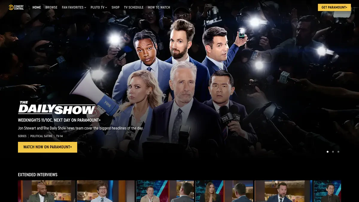 Comedy Central Downloader website preview