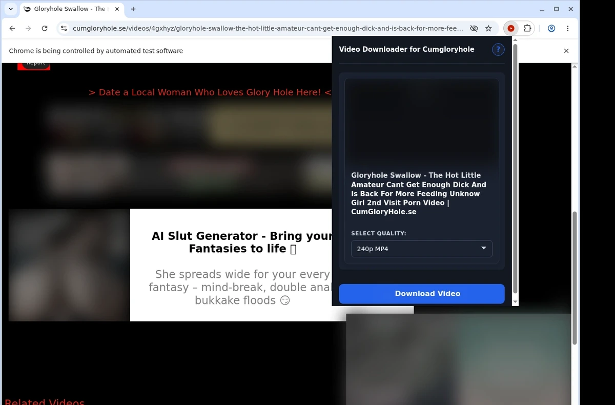 CumGloryHole Video Downloader ready state screenshot